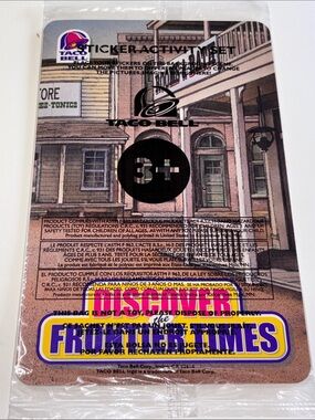 Discover Frontier Times Taco Bell 2001 Sticker Activity Set Kids Meal Toy Retro